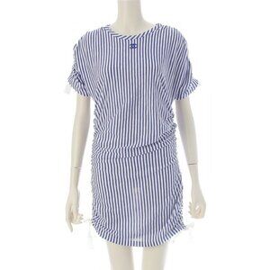 Authentic CHANEL Runway Resort La Pausa Striped Dress Blue White 2019 Cruise 36
